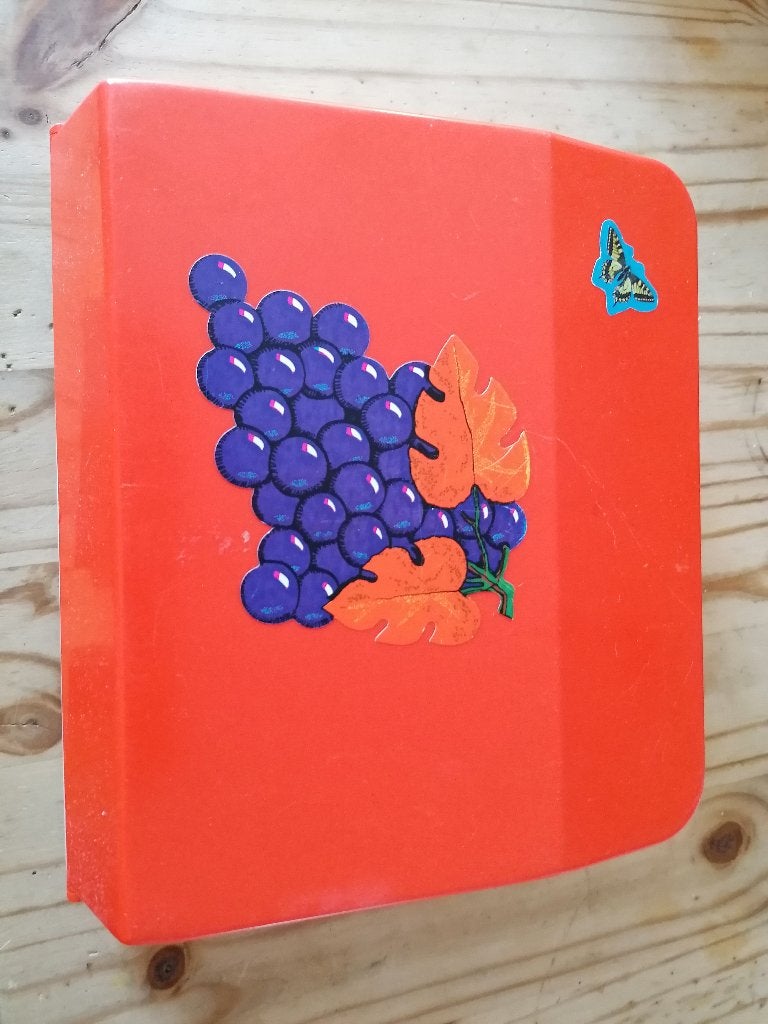 Vintage Vendex oranje plastic wandweegschaa 70s space-age, Ophalen of Verzenden