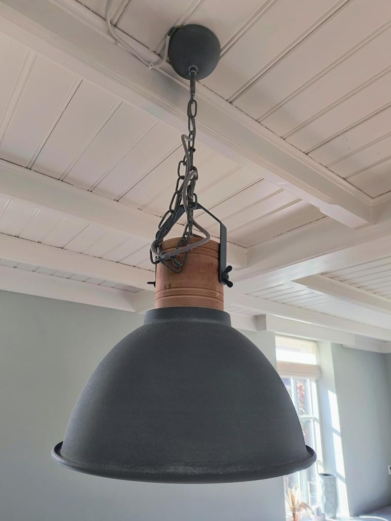 Industriële hanglamp - landelijke hanglamp - designlamp, Ophalen of Verzenden, Zo goed als nieuw, Hout, Industrieel
