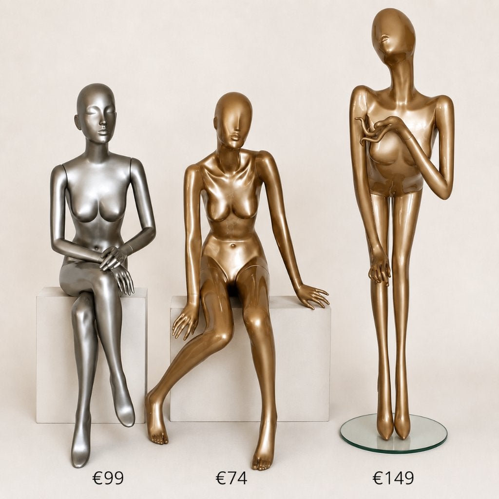 Echte Hans Boodt dames etalagepop – zilver – paspop, Ophalen