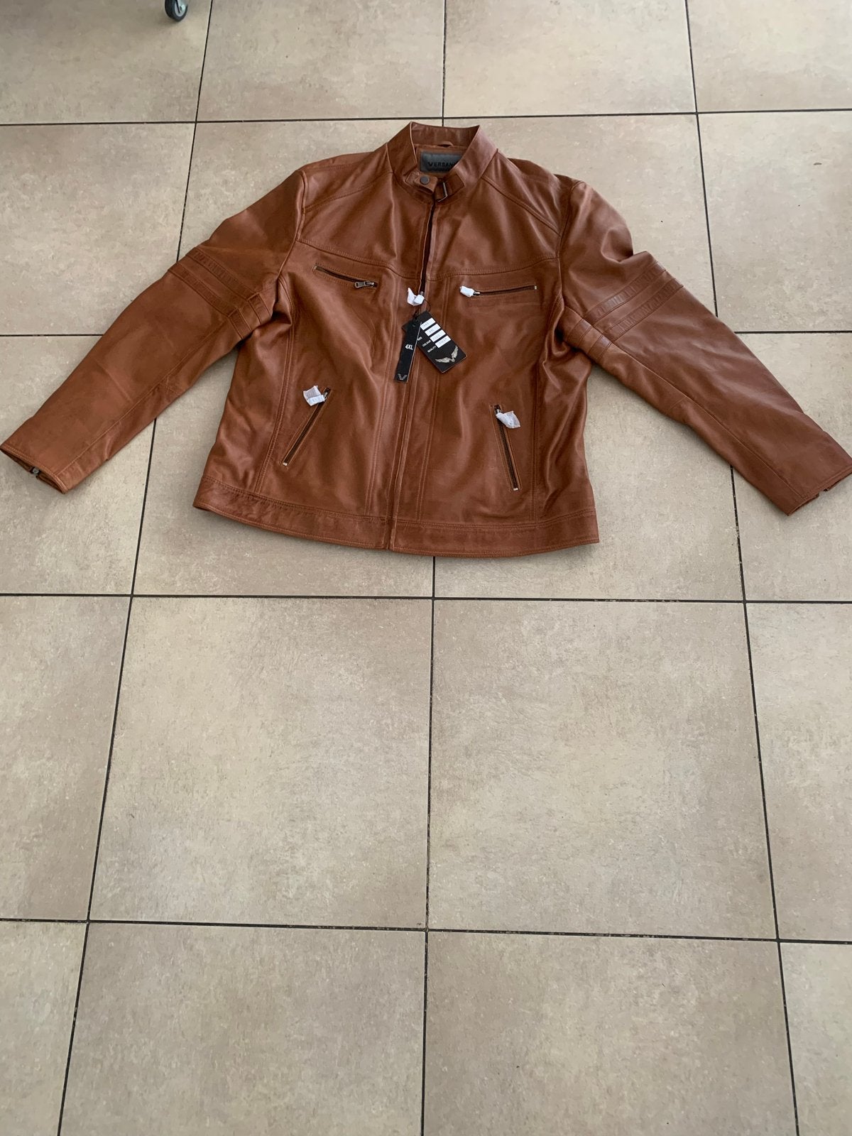 Versano Leren Heren Jas TR43 Cognac - Nieuw 4xl met kaartjes, Kleding | Heren, Ophalen of Verzenden, Nieuw, Overige maten, Bruin