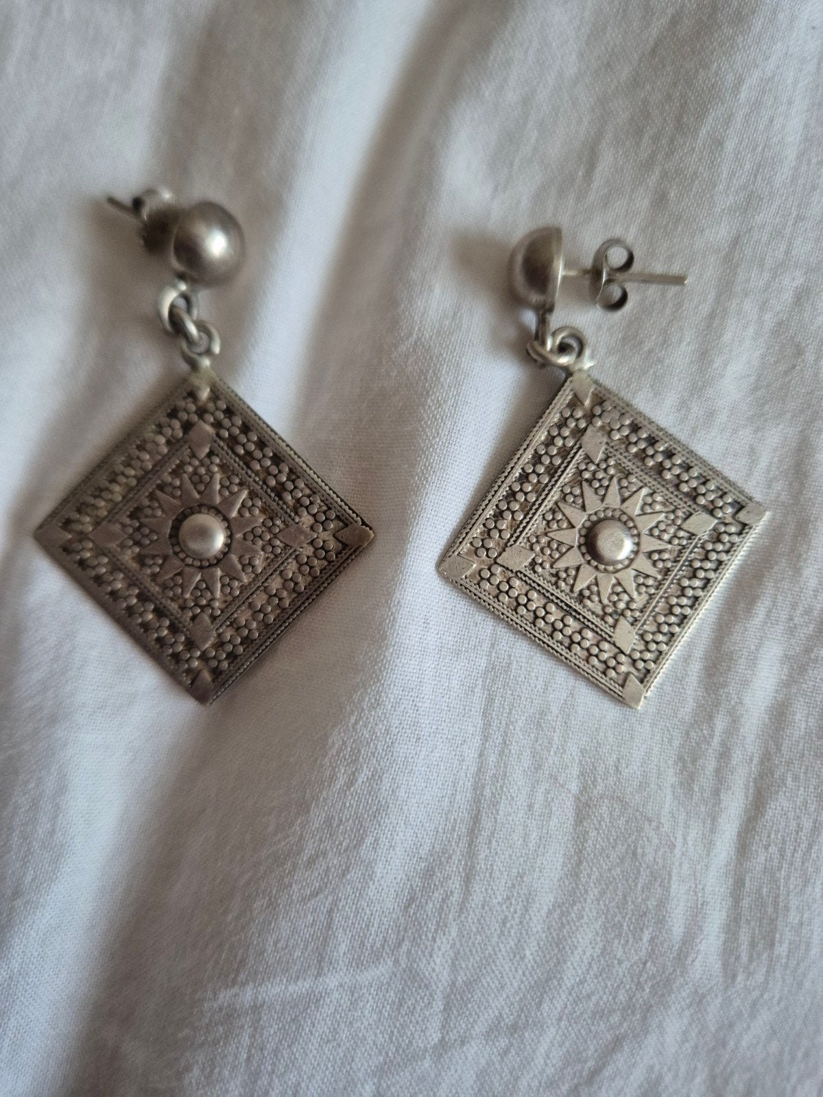 Zilveren Berber Oorbellen - Handgemaakt, Hangers, Ophalen of Verzenden, Zo goed als nieuw, Zilver