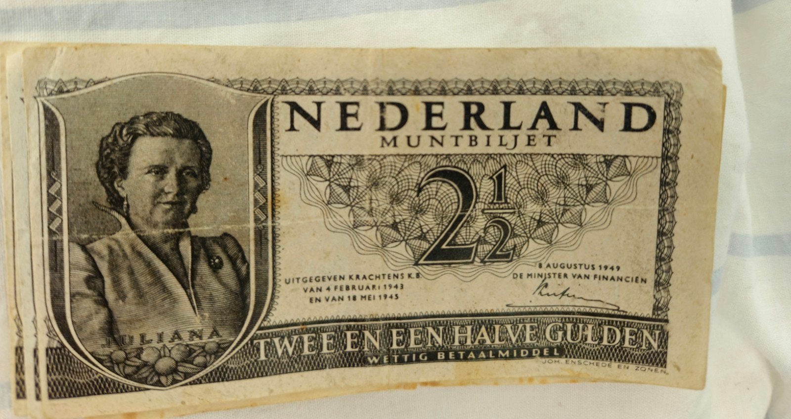 2½ Gulden Muntbiljet 49 Juliana - Zeldzaam Nederlands Bilje, Ophalen of Verzenden