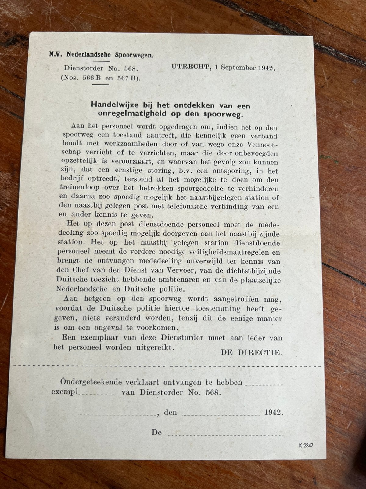 WO2 Nederlandsche Spoorwegen trein Utrecht 1942 sabotage, Verzenden, Foto of Poster, Nederland