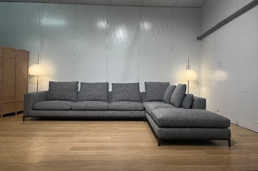 NIEUW Minotti Andersen Hoekbank NP €25000 + GARANTIE, Minotti, Nieuw, Www.designplaats.nl, Vierpersoons of meer