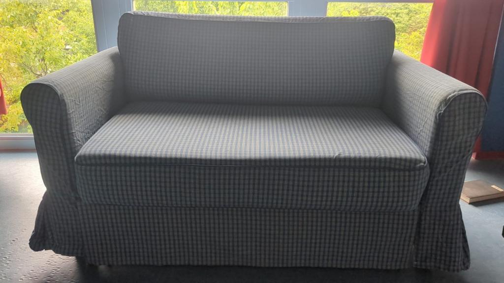 Ikea slaapbank (losse leuning), Ophalen, Gebruikt, Blauw, Tweepersoons