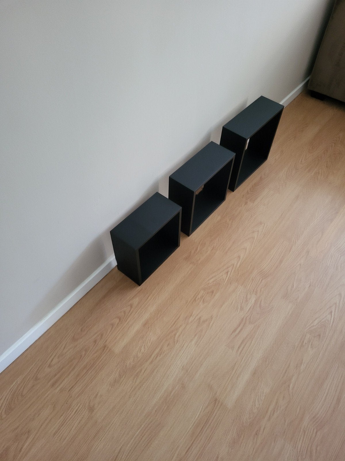 3 decoratieve kubussen 30cm, 27cm en 24cm, Huis en Inrichting, Ophalen, Zwart