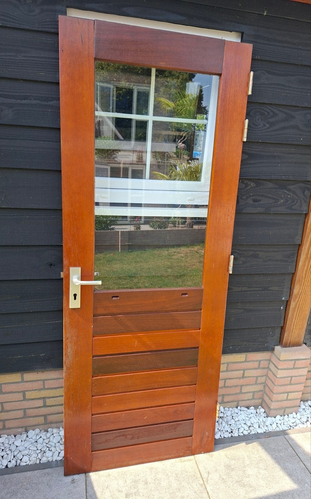 hardhouten buitendeur., Doe-het-zelf en Verbouw, Deuren en Horren, Ophalen, Zo goed als nieuw, Buitendeur, 200 tot 215 cm