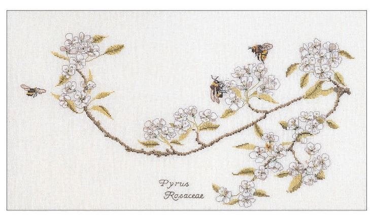 perenbloesem Thea Gouverneur 1047A  Borduurpatroon, Ophalen of Verzenden, Zo goed als nieuw, Handborduren, Patroon