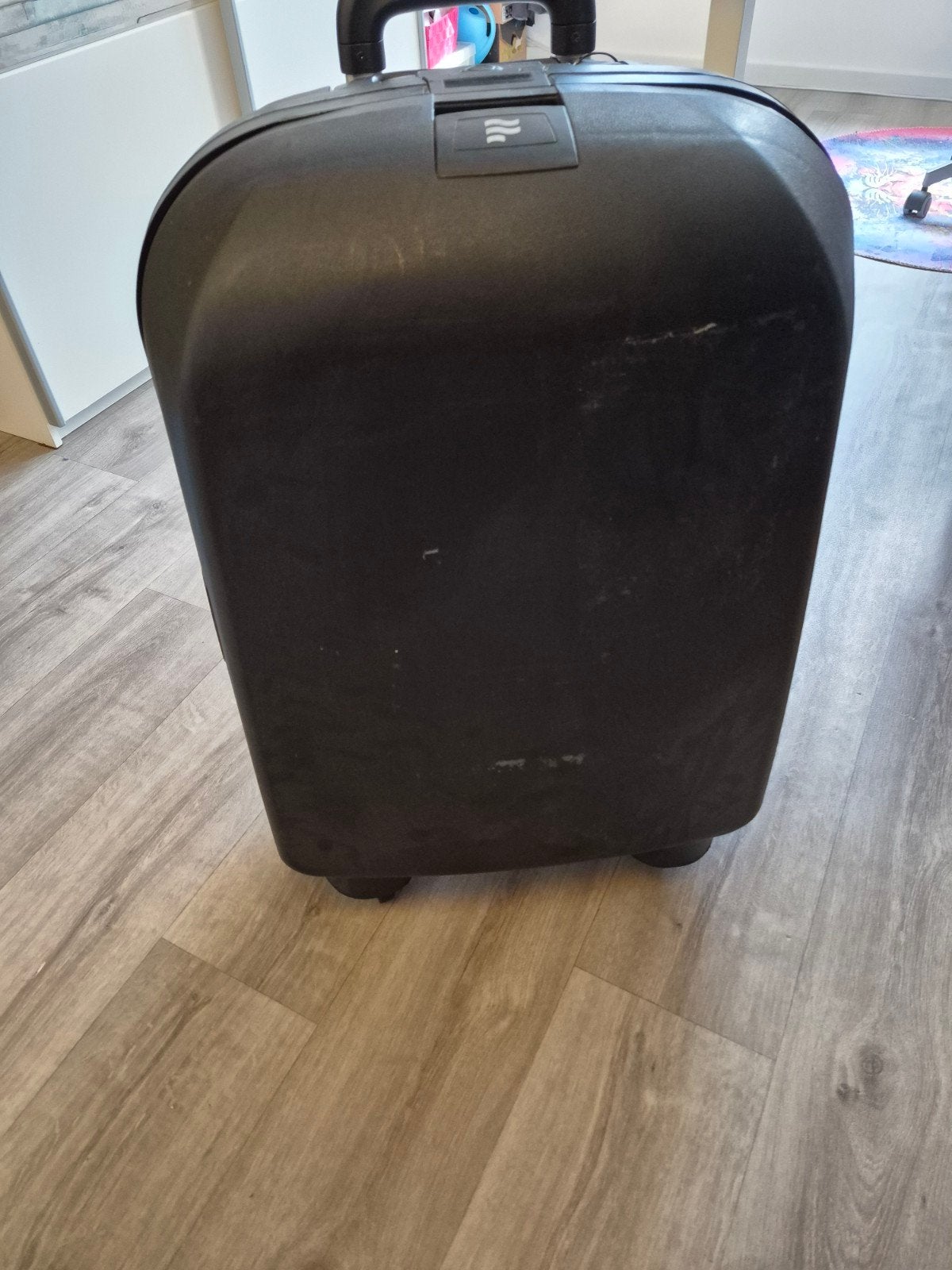 Zwarte harde koffer met wieltjes, Gebruikt, 50 tot 60 cm, Hard kunststof, 35 tot 45 cm