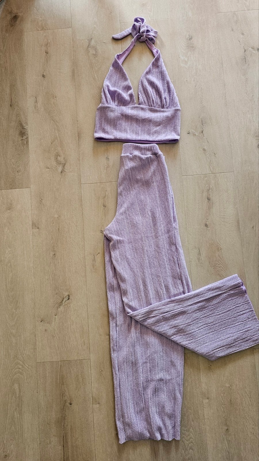 Lila top en broek set, Ophalen, Paars, Maat 34 (XS) of kleiner, Lang