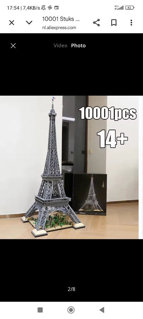 Bricks Eifel toren, Ophalen, Zo goed als nieuw, Overige merken