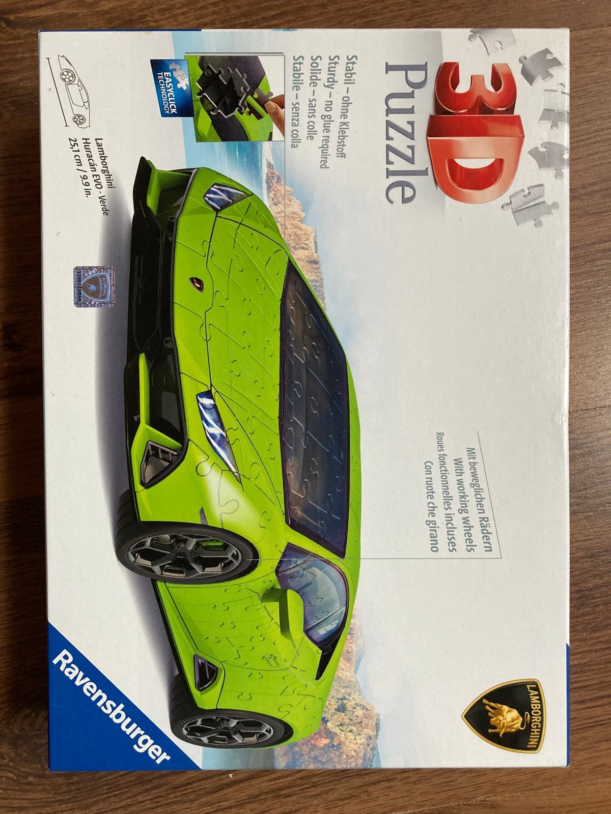 3D puzzel Ravensburger Lamborghini compleet, Hobby en Vrije tijd, Ophalen of Verzenden, Minder dan 500 stukjes, Zo goed als nieuw
