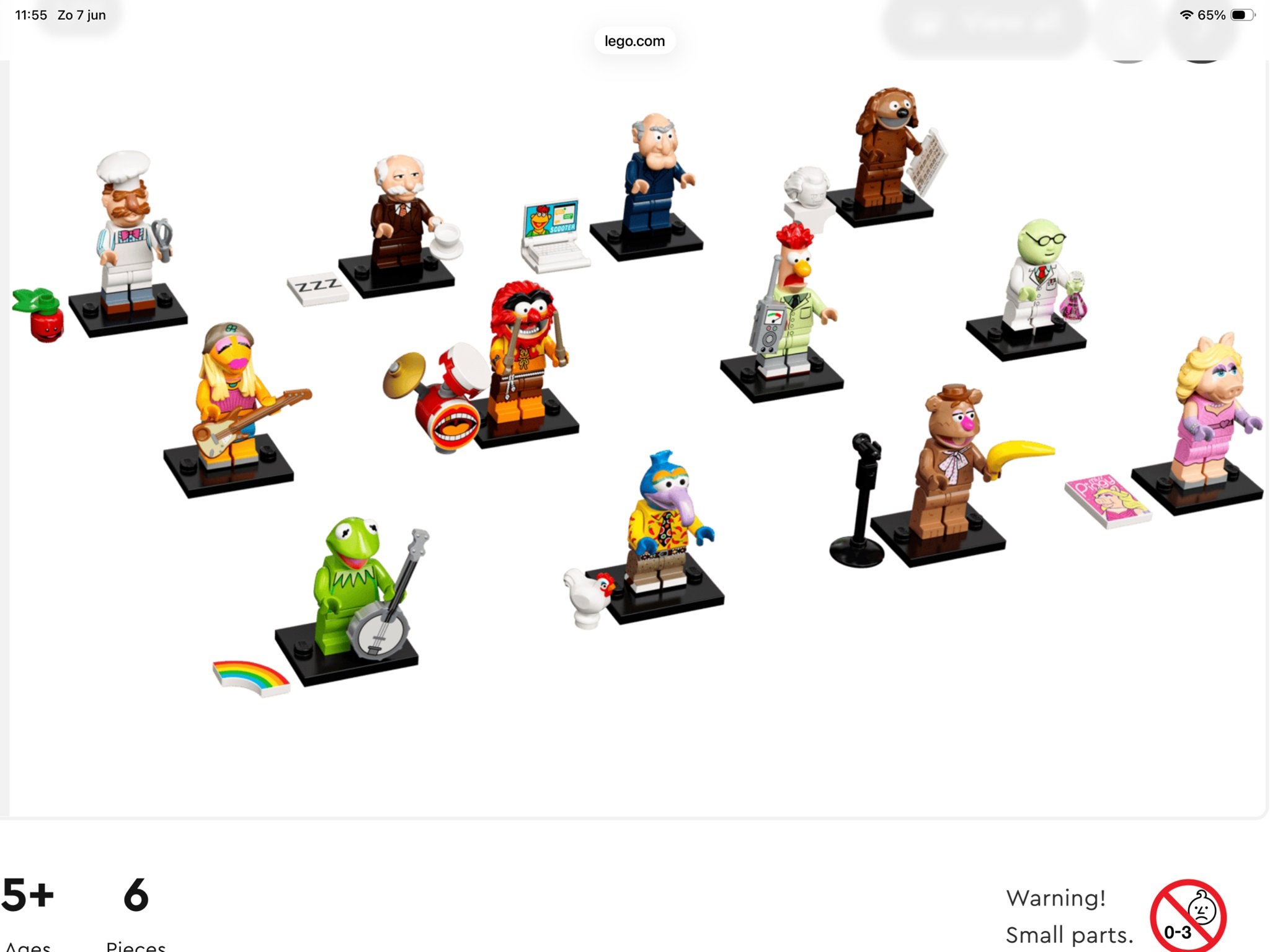 Lego Muppets Minifiguren Serie Compleet - Zeldzaam!, Lego, Ophalen of Verzenden, Zo goed als nieuw, Minifiguren serie