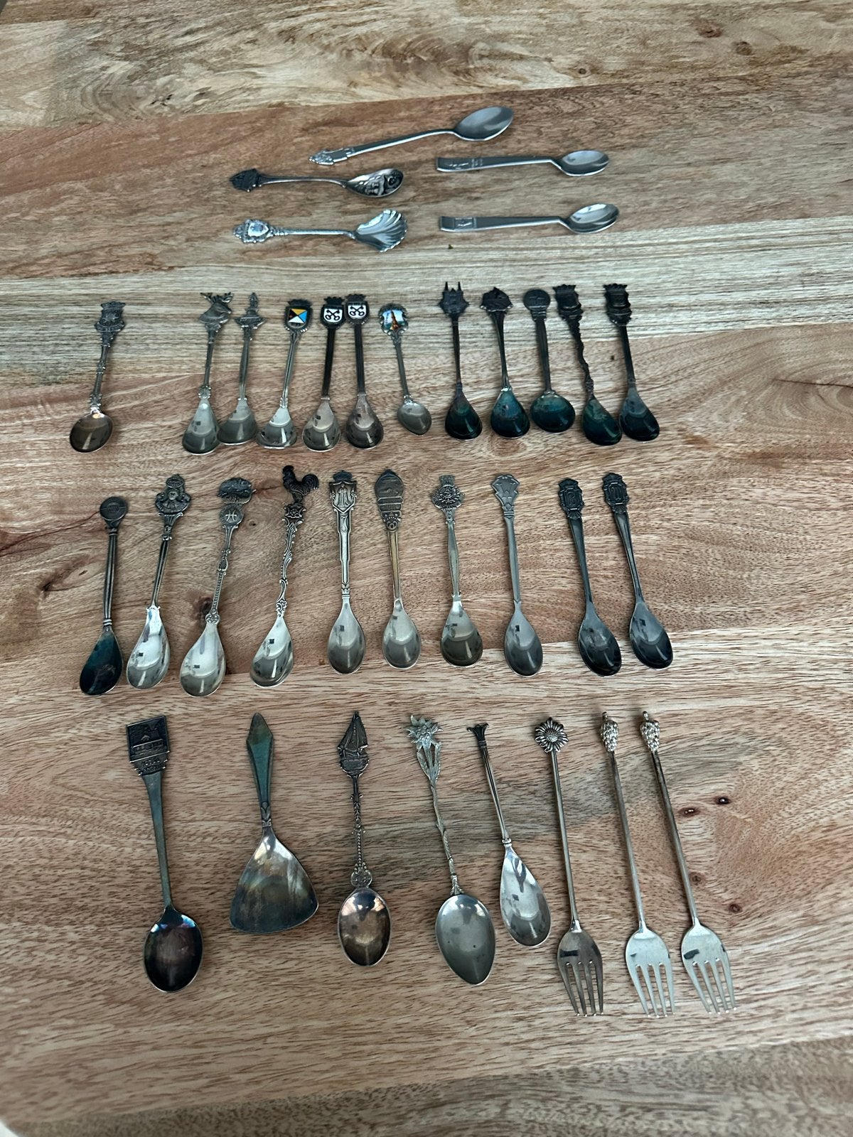 Verzameling van diverse decoratieve lepels en vorken, Antiek en Kunst, Ophalen of Verzenden