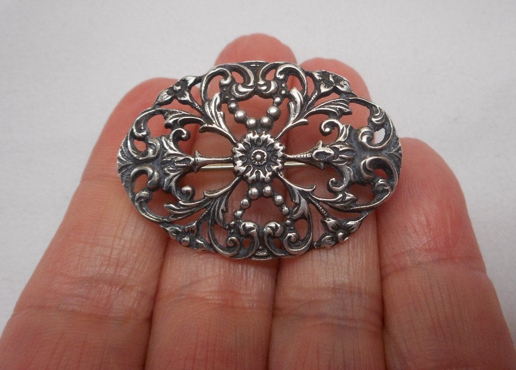 Zilveren vintage broche Niekerk nr.612, Verzenden, Minder dan 4 cm, Zo goed als nieuw, Zilver