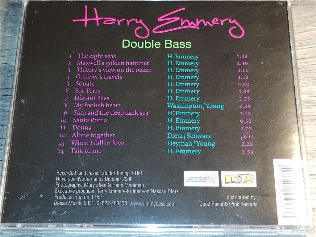 Harry Emmery ‎- Double Bass, Ophalen of Verzenden, Zo goed als nieuw, Jazz