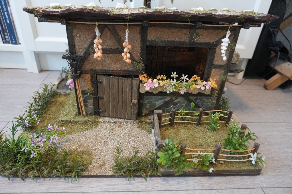 Prachtige miniatuur handgemaakte konijnenstal nieuw!!, Ophalen of Verzenden, Nieuw, 1:50 of kleiner, Diorama
