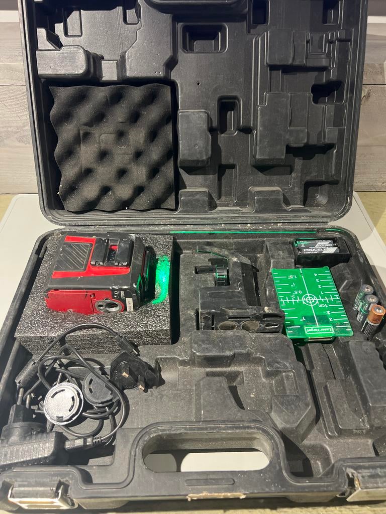 LevelFix CCL210 Kruislijnlaser Groen - Complete Set, B, N, Ophalen of Verzenden, Zo goed als nieuw
