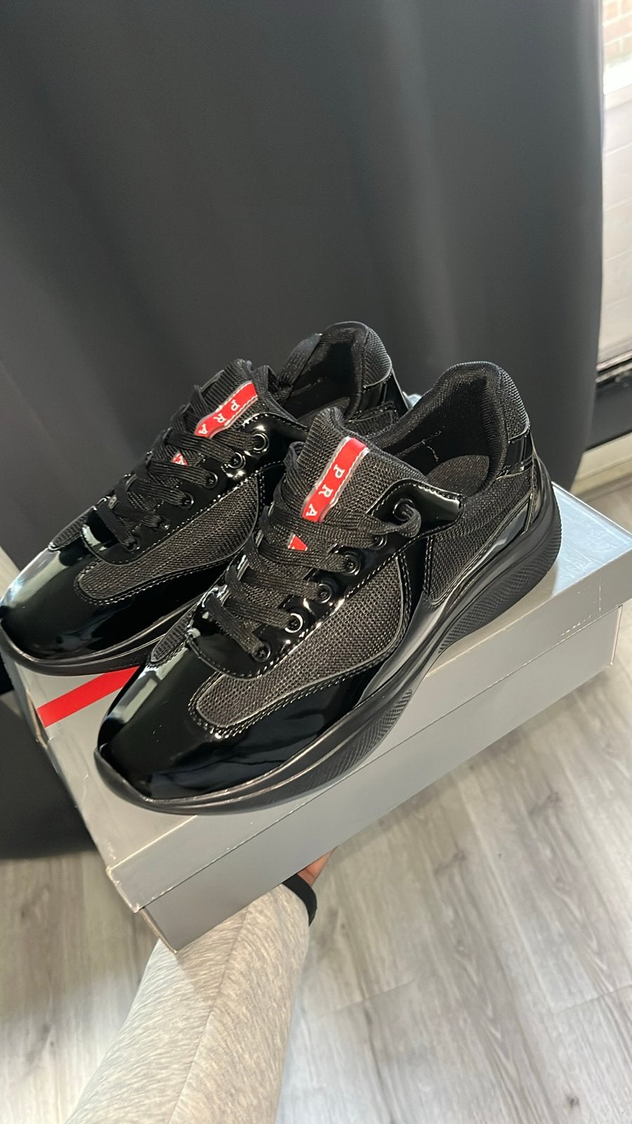Prada cups glans zwart, Kleding | Heren, Ophalen, Zwart, Overige typen, Zo goed als nieuw