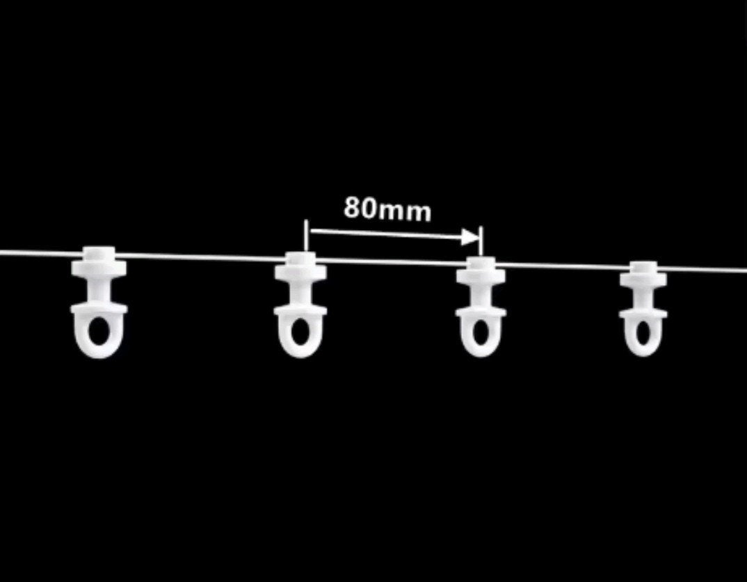 Wave gordijn runners - 8 cm afstand - 20 meter, Ophalen of Verzenden, Nieuw, Wit