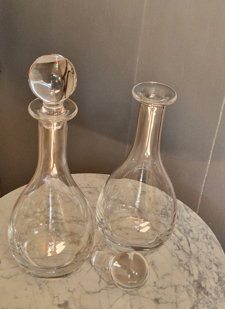2 x karaf Bourgogne AH loodkristal / kristal ZGAN, Overige typen, Ophalen of Verzenden, Zo goed als nieuw, Overige materialen
