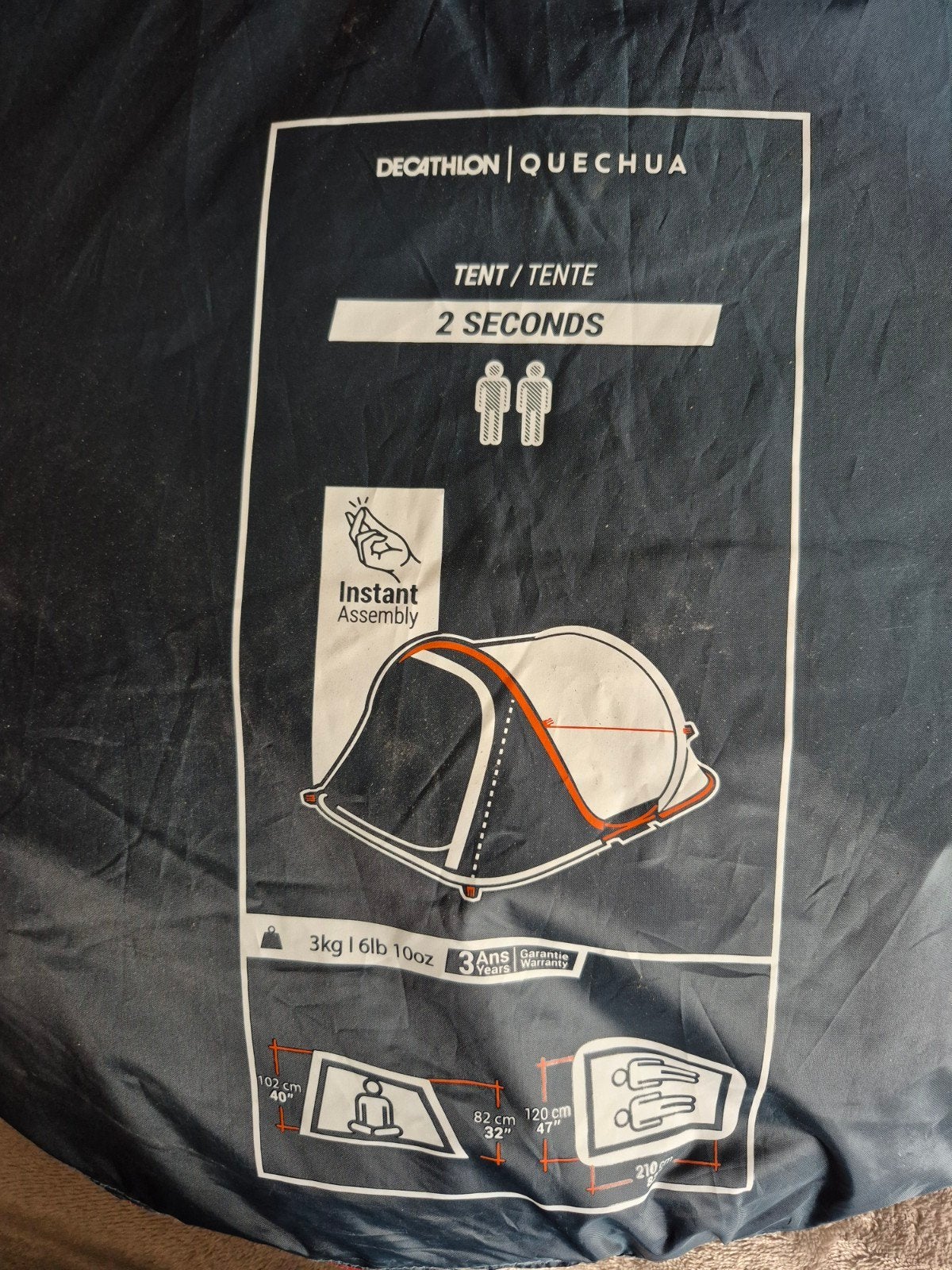 Quechua 2 Seconds tent - 2 persoons pop-up tent, Ophalen
