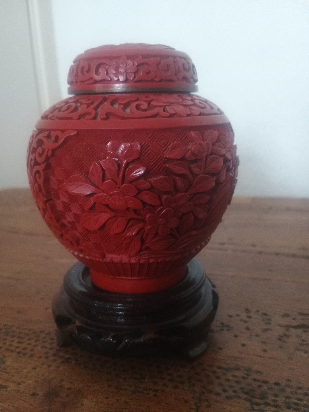 Cloisonne cinnabar gember pot, Antiek en Kunst, Ophalen of Verzenden