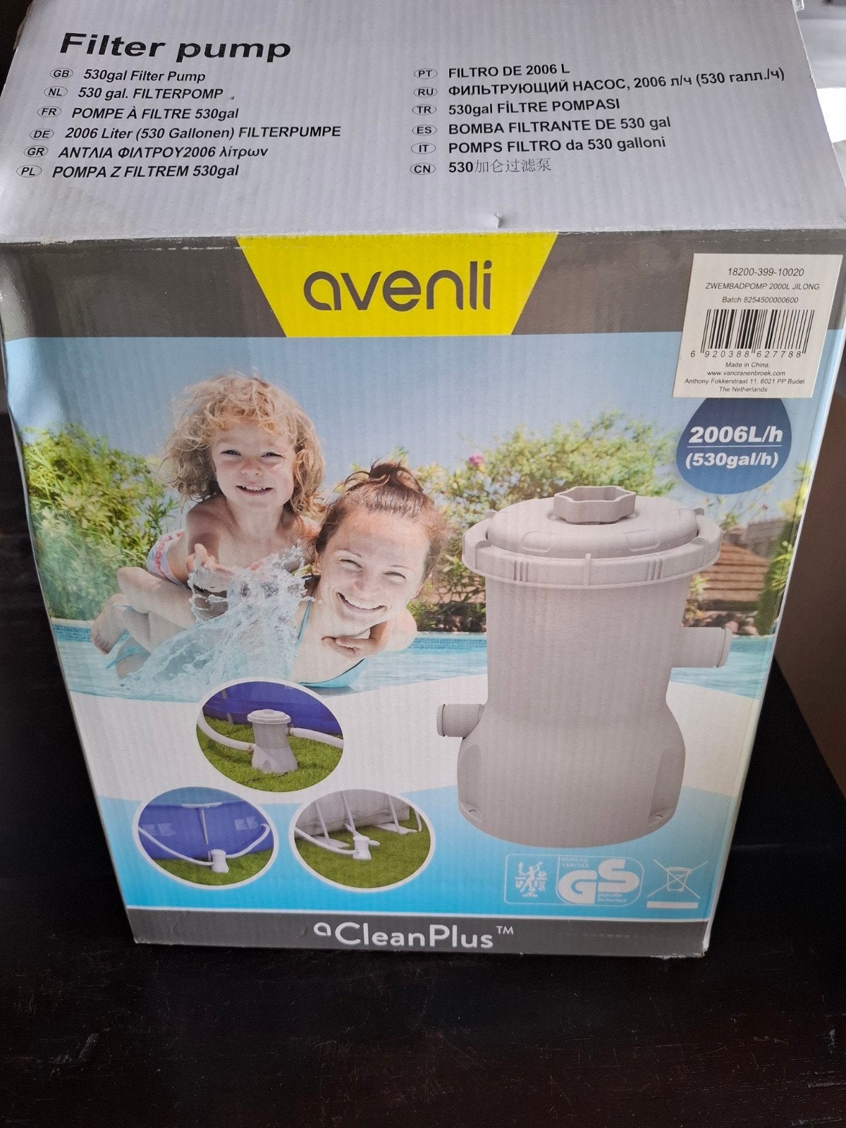 Avenli filterpomp 2006L/u met 3 nieuwe filters, Tuin en Terras, Ophalen, Zo goed als nieuw, Zwembadpomp