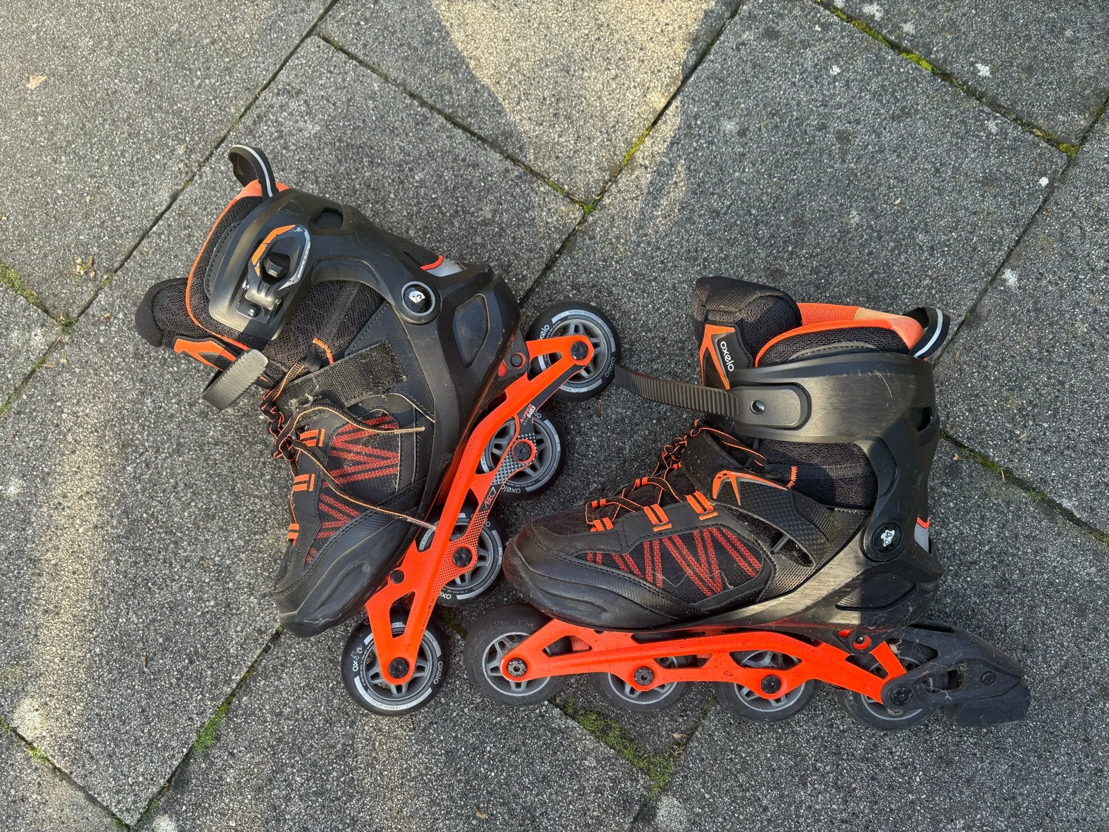 Oxelo Fit 500 inline skates maat 43 zwart/oranje, Sport en Fitness, Skeelers, Overige merken, Gebruikt, Heren, Ophalen of Verzenden