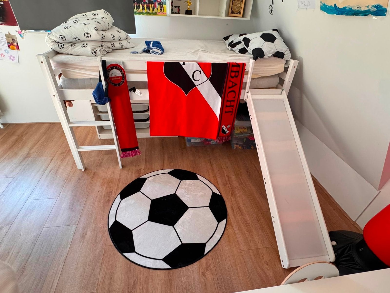GRATS Kinderbed met glijbaan - Hoogslaper, Ophalen, 85 tot 100 cm, Gebruikt, Hoogslaper of Stapelbed