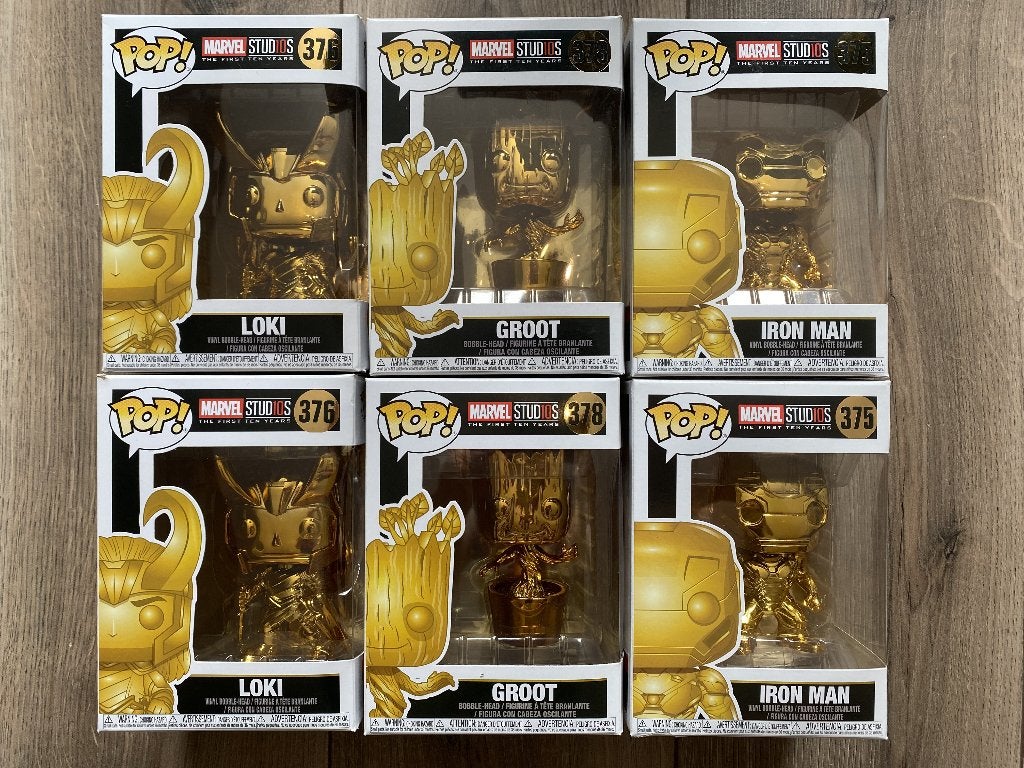 6x Funko Pop Marvel goud (ongeopend), Ophalen of Verzenden, Nieuw