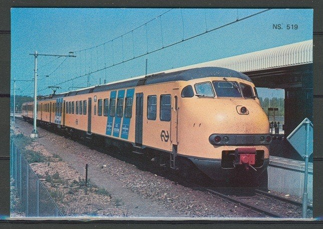 NS 519 Hondkop in Geel Ansichtkaart t-144 jdu, Verzamelen, Verzenden, Zo goed als nieuw, Trein, Kaart of Prent