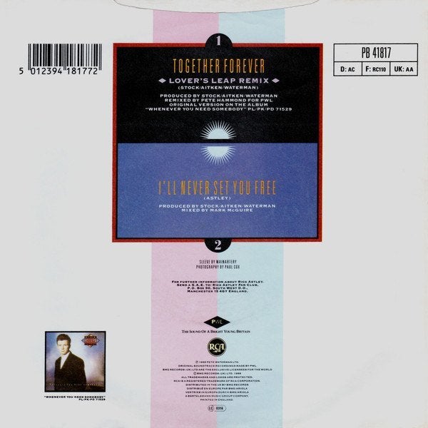 Rick astley - together forever, Gebruikt, 7 inch, Ophalen of Verzenden, Dance en House