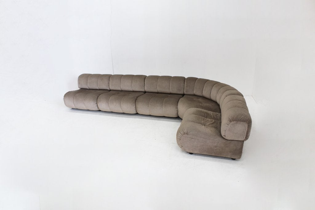 Vintage Italiaanse Modulaire bank Giuseppe Munari, Vintage design, Hoekbank, 300 cm of meer, Ophalen of Verzenden