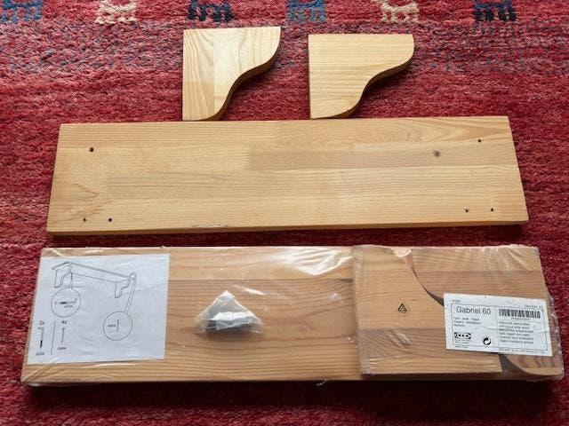 2 Boekenplankjes massief hout onbewerkt 60 cm, Ophalen, Nieuw