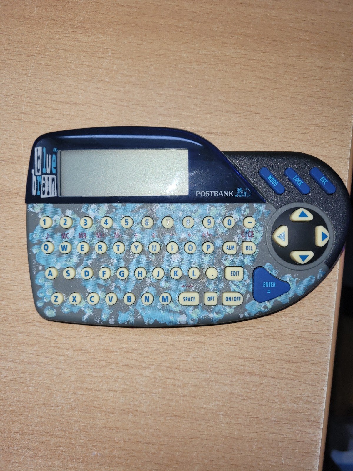 Blue Brain Postbank zakcomputer organizer - Vintage Gadget, Ophalen of Verzenden