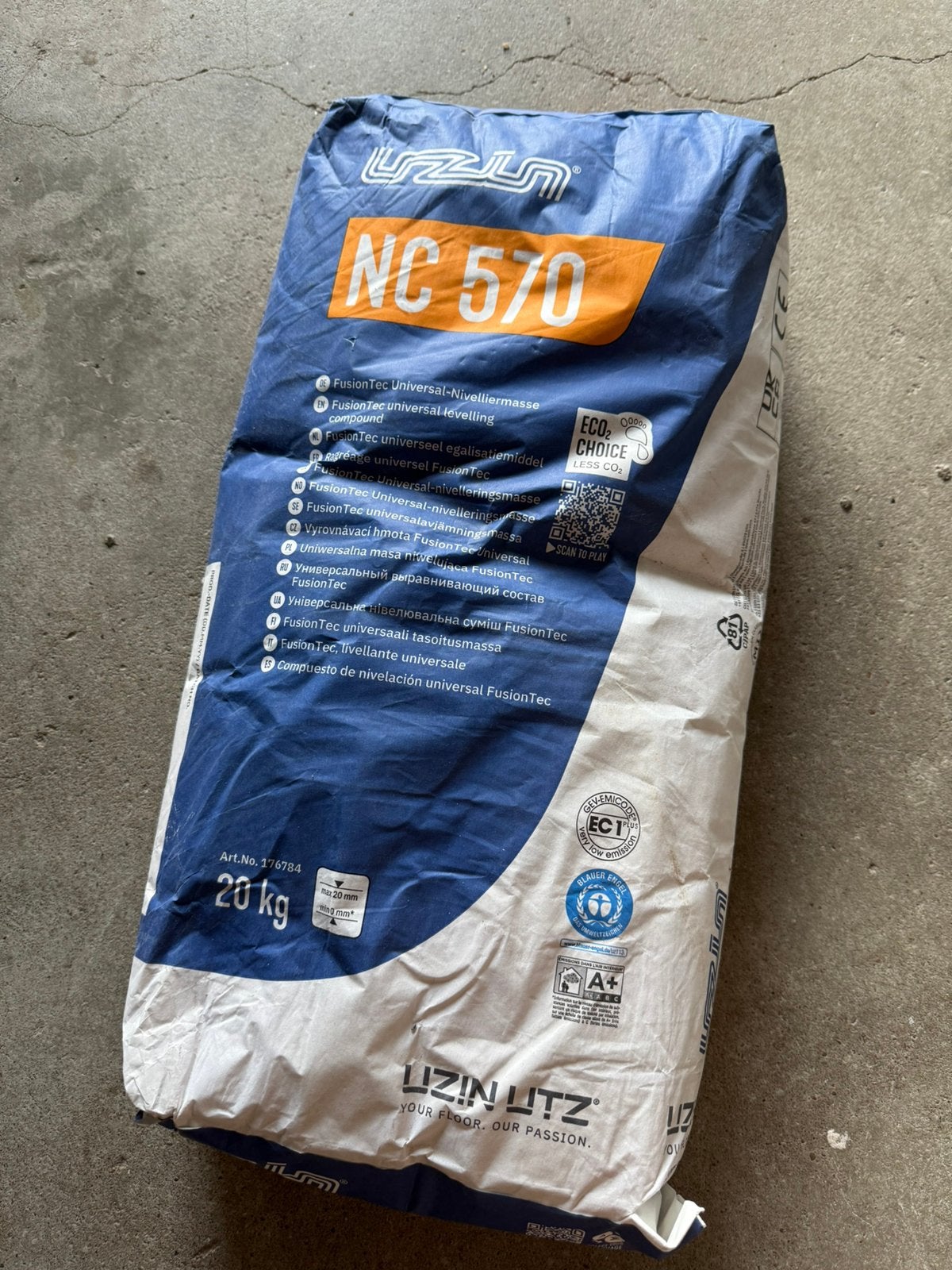 Uzin NC 570 Fusiontec egalisatie Egaline 20 KG, Ophalen, Nieuw