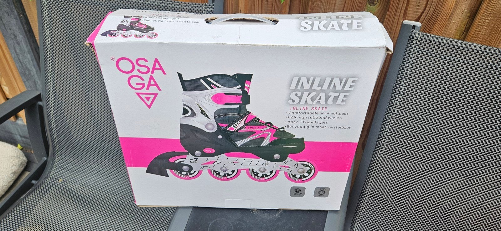 Osaga Inline Skates - Roze/Zwart - Verstelbaar, Verstelbaar, Kinderen, Nieuw, Inline skates 4 wielen
