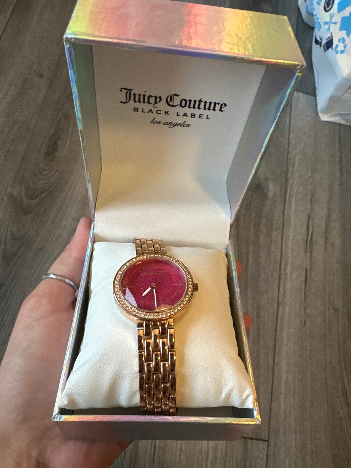 Juicy Couture Roségouden Horloge met Strass, Overige merken, Overige materialen, Polshorloge, Ophalen of Verzenden