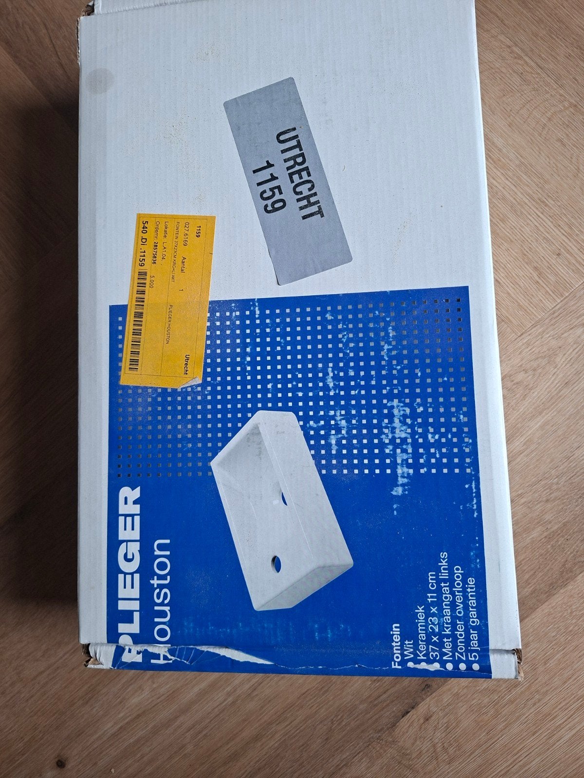 Plieger Houston fontein kraangat links, Ophalen of Verzenden, Nieuw, Wastafel