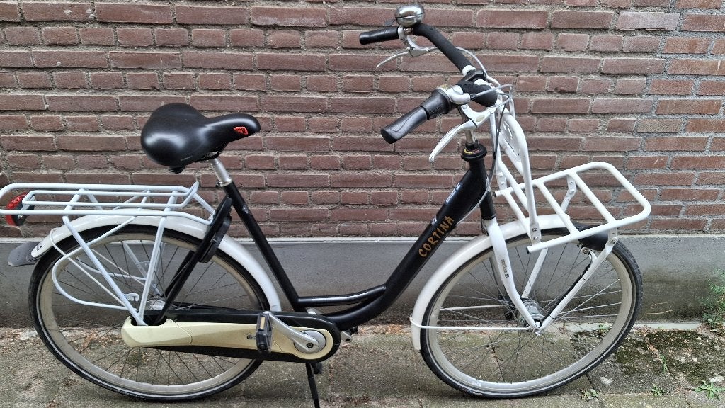 Mooie nette Cortina S1 DamesTranssportfiets nex 7/54 frame, 53 tot 56 cm, Versnellingen, Zo goed als nieuw, Trommelrem