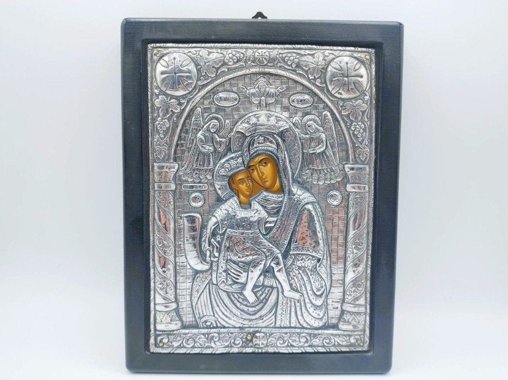 Grieks-Orthodox Icoon, Madonna met Kind (Axion Estin), Verzenden