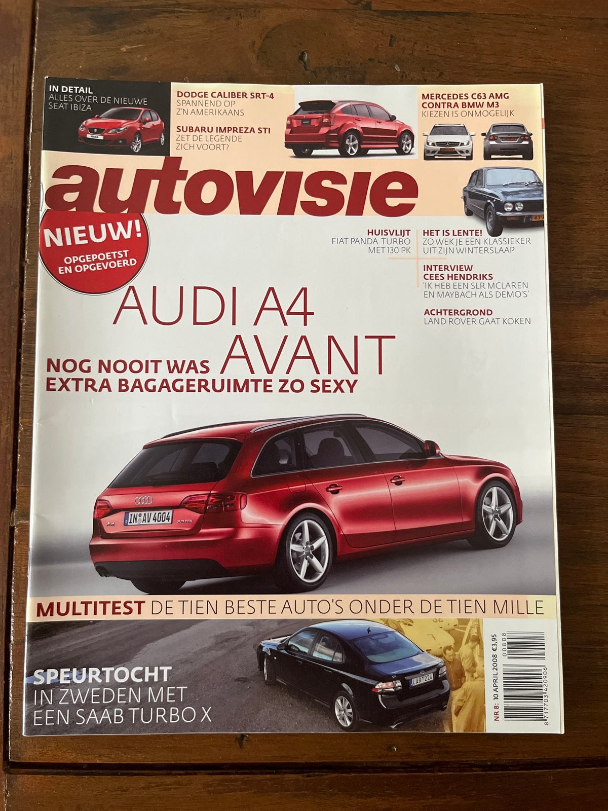 Autovisie Magazine Nummer 8/2008 - Audi A4 Avant, Boeken, Ophalen of Verzenden, Zo goed als nieuw, Audi