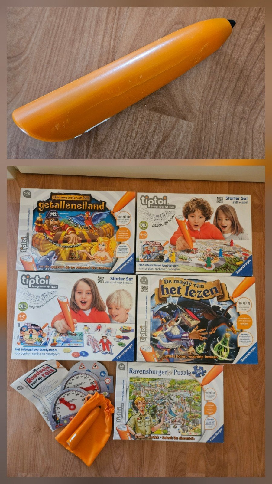 Tiptoi Starter Set met 5 spellen en puzzel, Ophalen, Gebruikt, Taal en Lezen, Met geluid