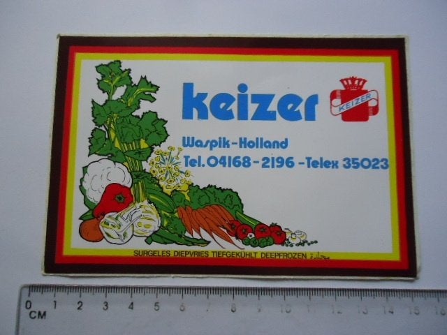 sticker oud WASPIK Keizer telex vintage groente waalwijk nb, Verzenden, Zo goed als nieuw, Bedrijf of Vereniging