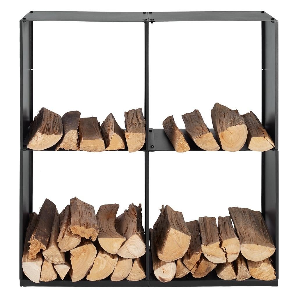 Brandhoutrek | 80x28x80cm | Zwart | Haardhoutrek | Staal, Minder dan 3 m³, Ophalen of Verzenden