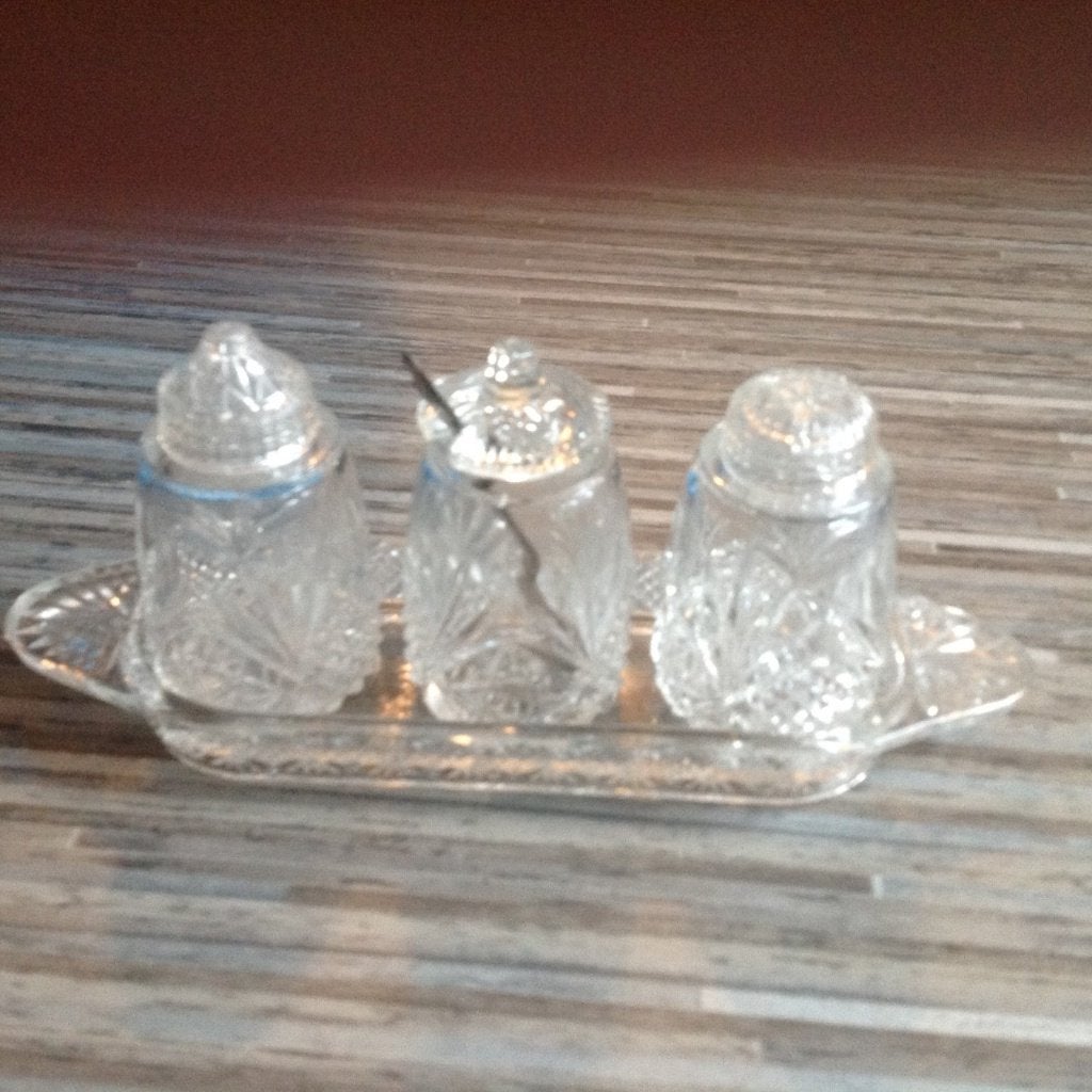 Kristal peper en zout (en mosterd) stel VERZENDEN/OPHALEN, Antiek en Kunst, Ophalen