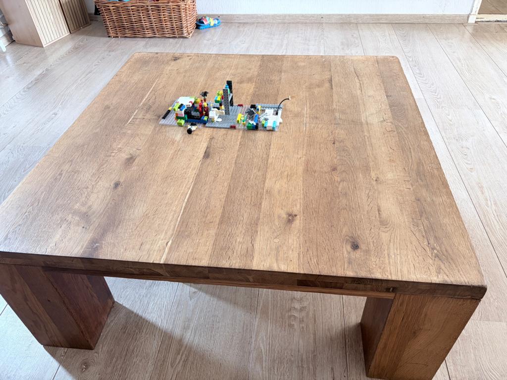 Salontafel van massief hout. Gratis., Gebruikt, 100 tot 150 cm, Rechthoekig, 50 tot 100 cm