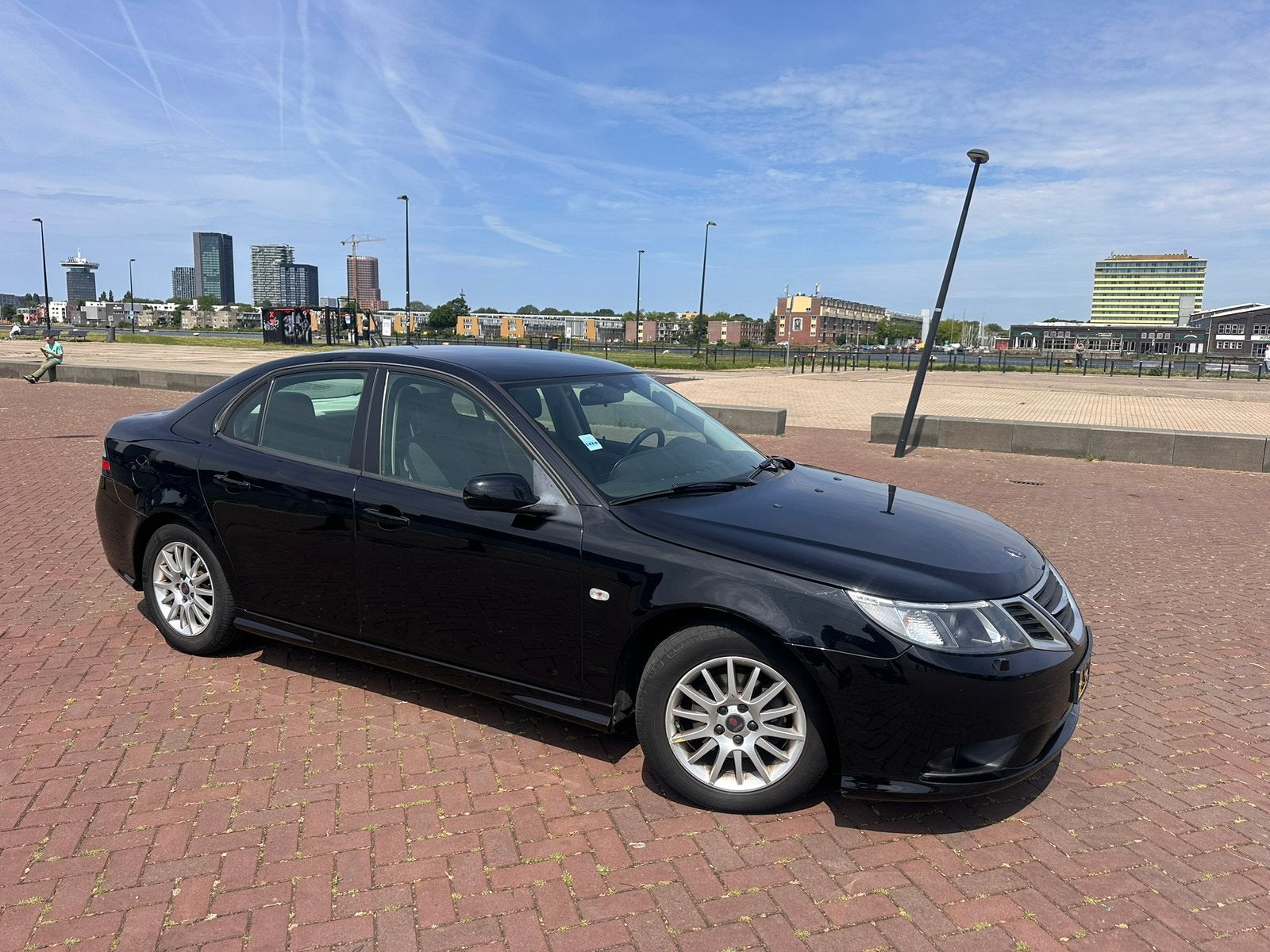 Saab 9-3 1.8 I Sport Sedan 2008 Zwart, Auto's, Saab, 1340 kg, 4 cilinders, 1796 cc, Origineel Nederlands
