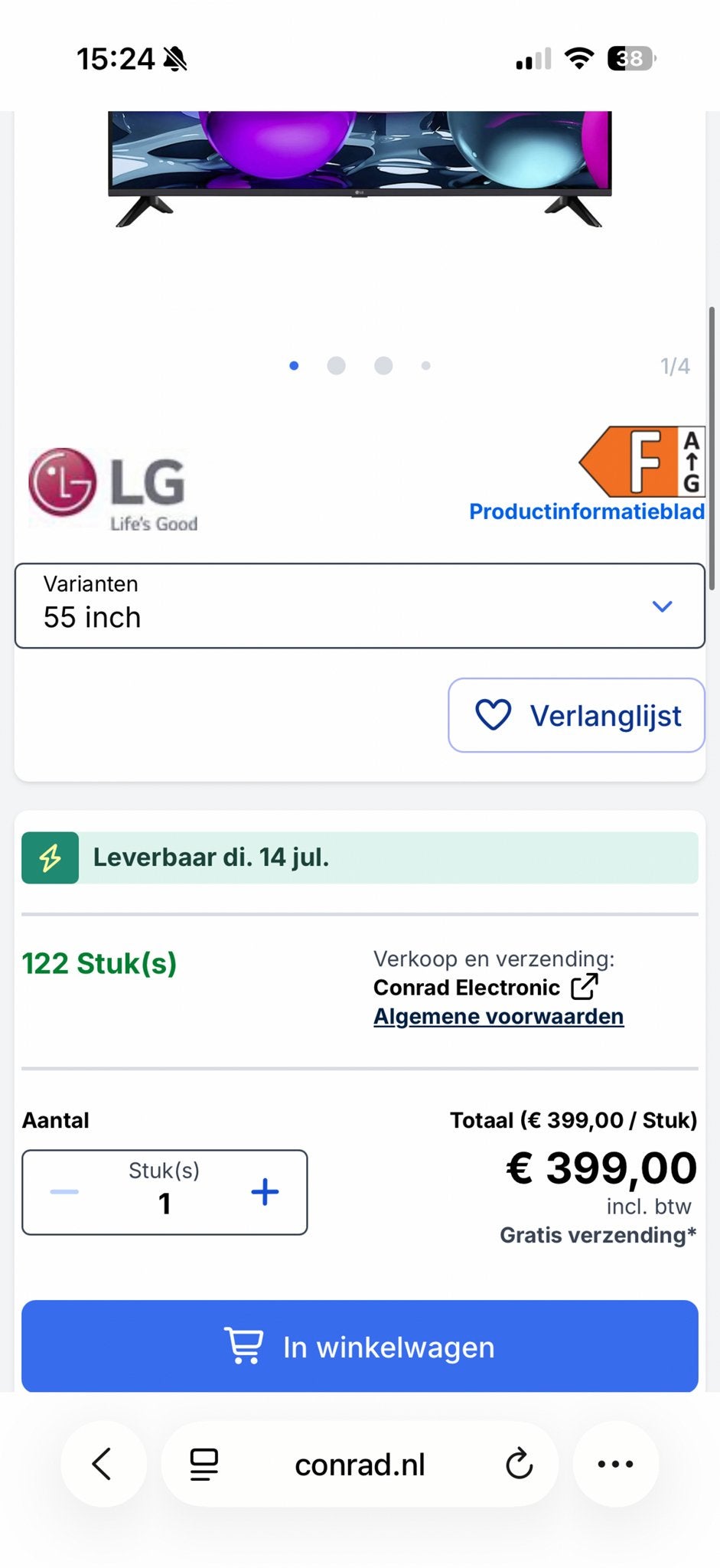 LG 55 inch 4K UHD Smart TV - Nieuw in doos, Audio, Tv en Foto, Televisies, Ophalen, LED, 50 Hz, Nieuw